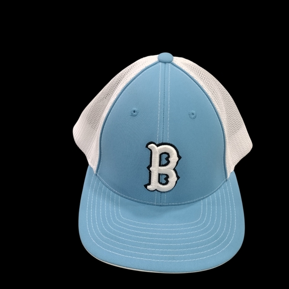 Boston Red Sox Light Blue Trucker Snapback Hat Pacific Headwear Flexfit Pro MLB - Picture 9 of 9
